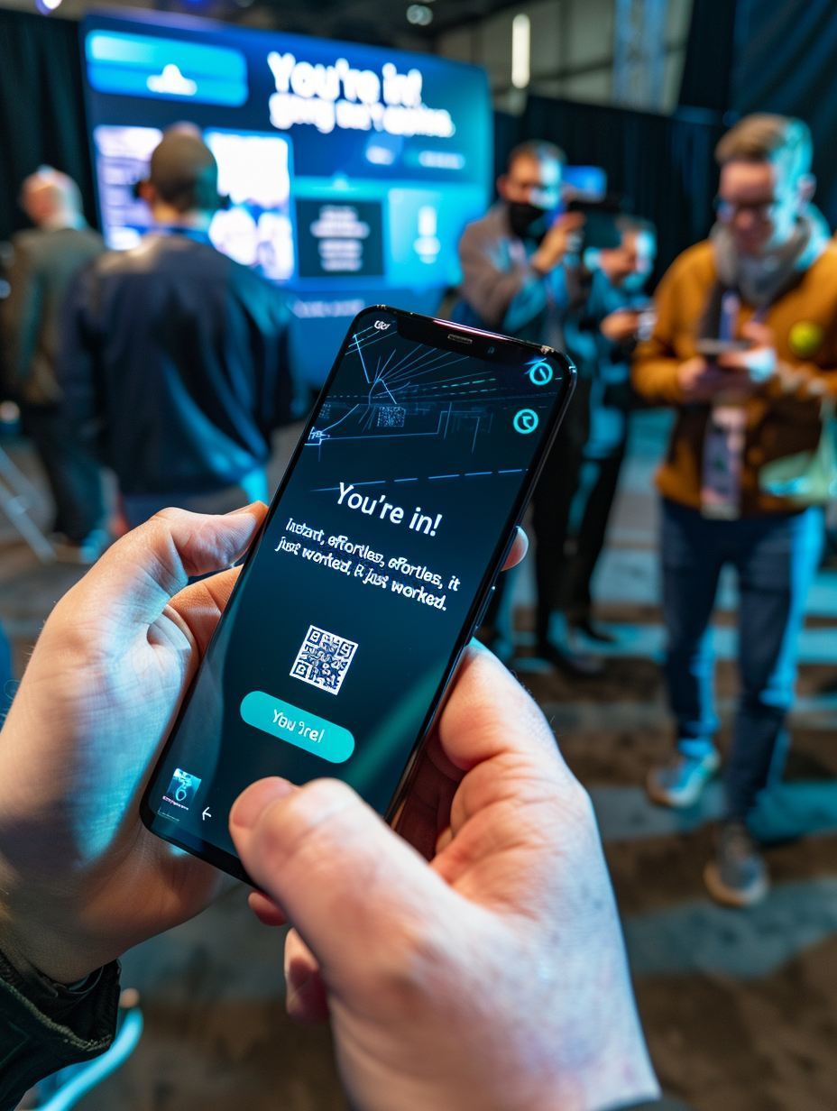 Guest scanning QR code to join Screenjam