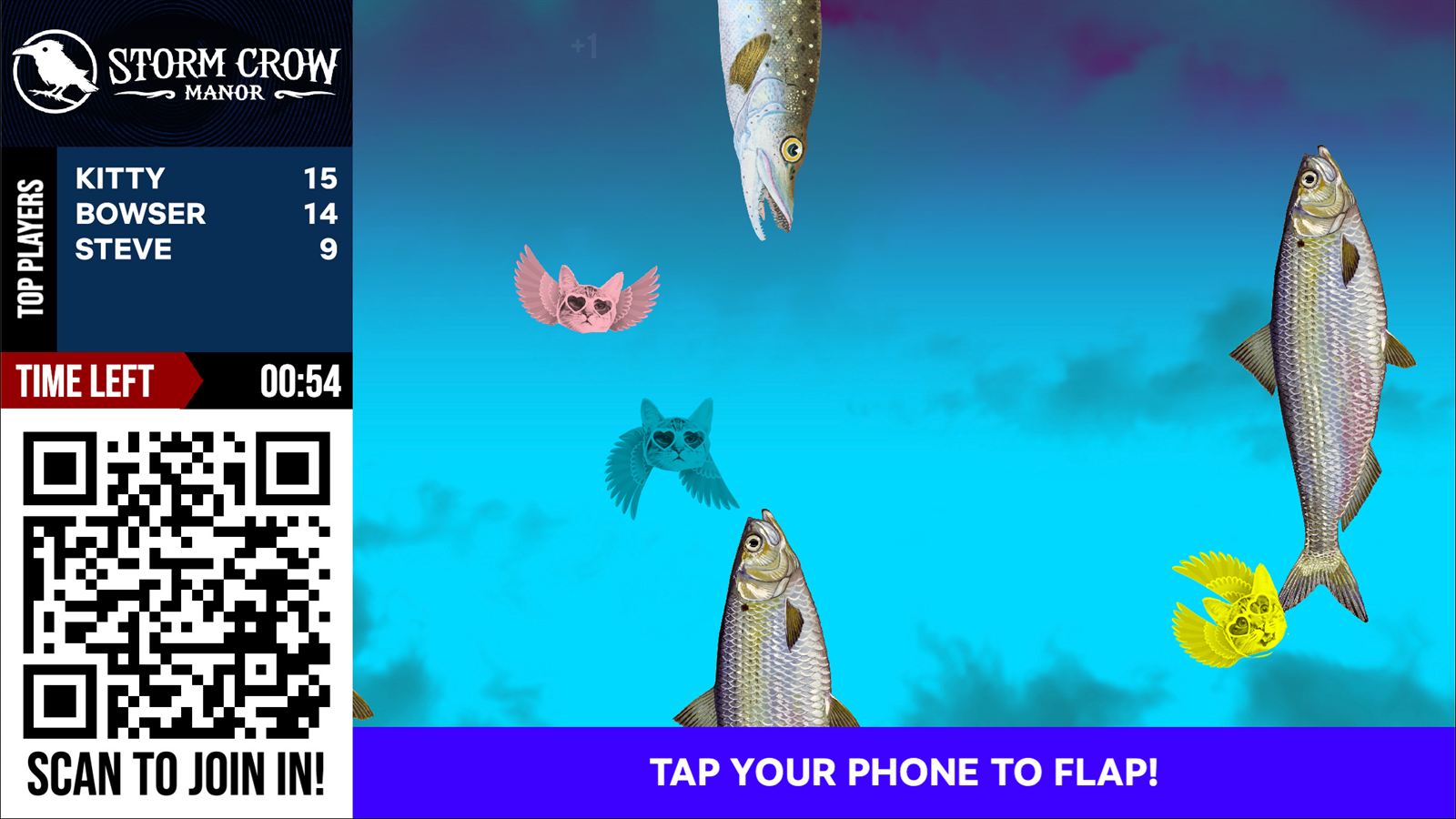 Flappy Cat displayed on the main event screen