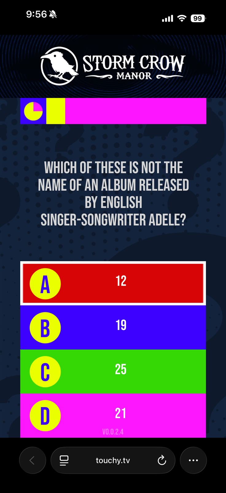 Phone answering a Screenjam trivia question
